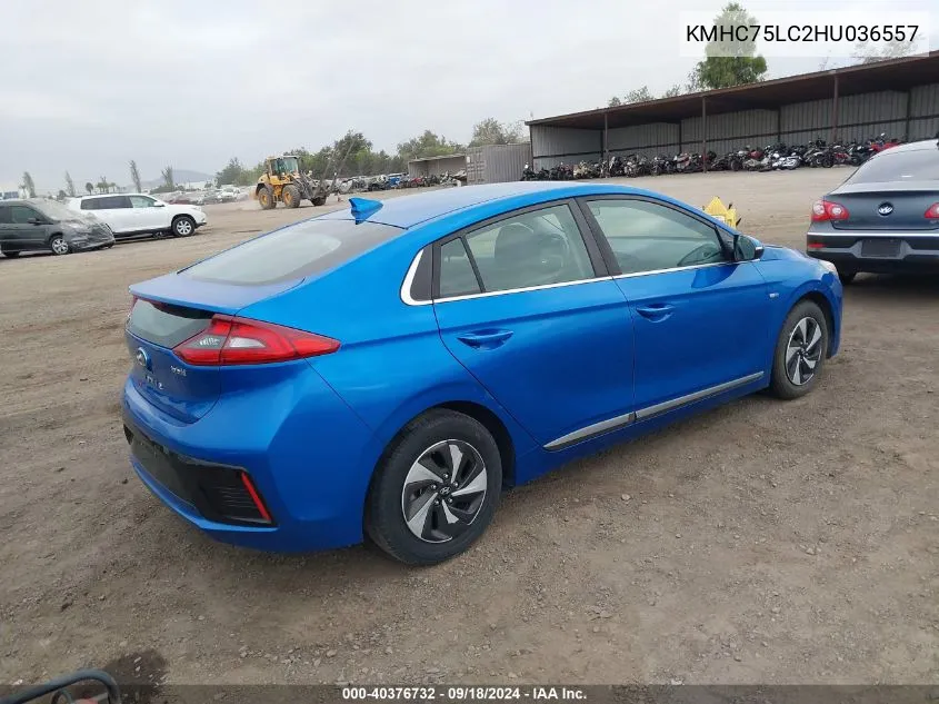 KMHC75LC2HU036557 2017 Hyundai Ioniq Hybrid Sel