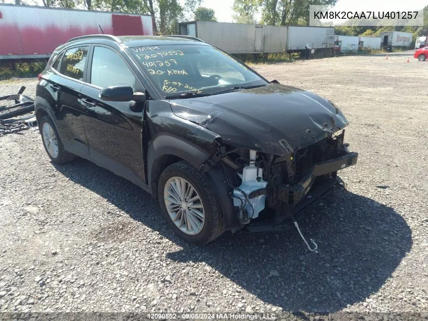 2020 Hyundai Kona Preferred Awd VIN: KM8K2CAA7LU401257 Lot: 12090552