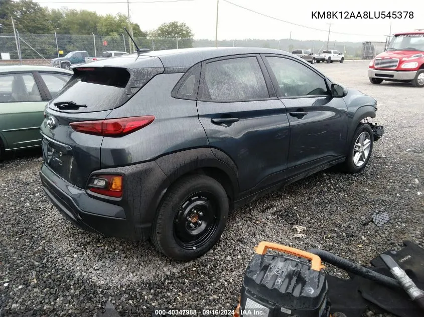 2020 Hyundai Kona Se VIN: KM8K12AA8LU545378 Lot: 40347988