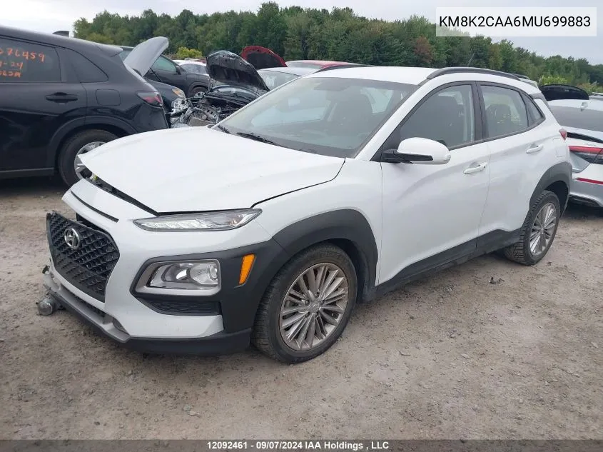 2021 Hyundai Kona Preferred Awd VIN: KM8K2CAA6MU699883 Lot: 12092461