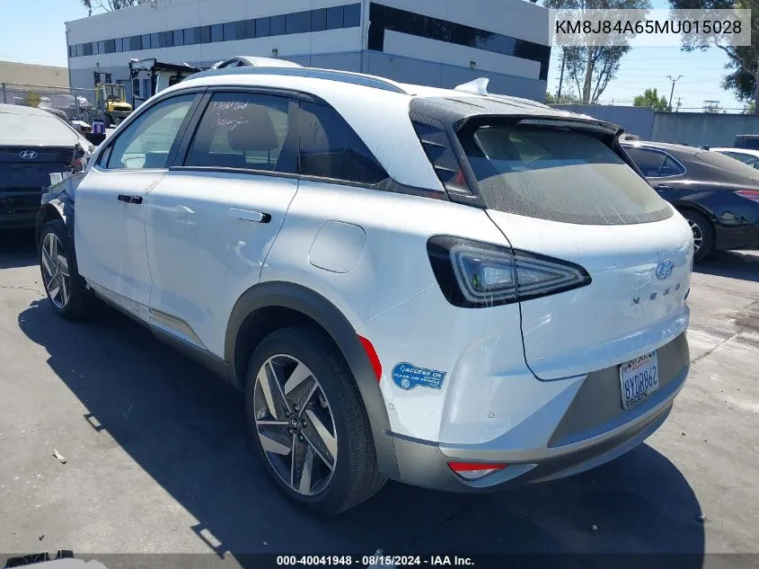 2021 Hyundai Nexo Limited VIN: KM8J84A65MU015028 Lot: 40041948