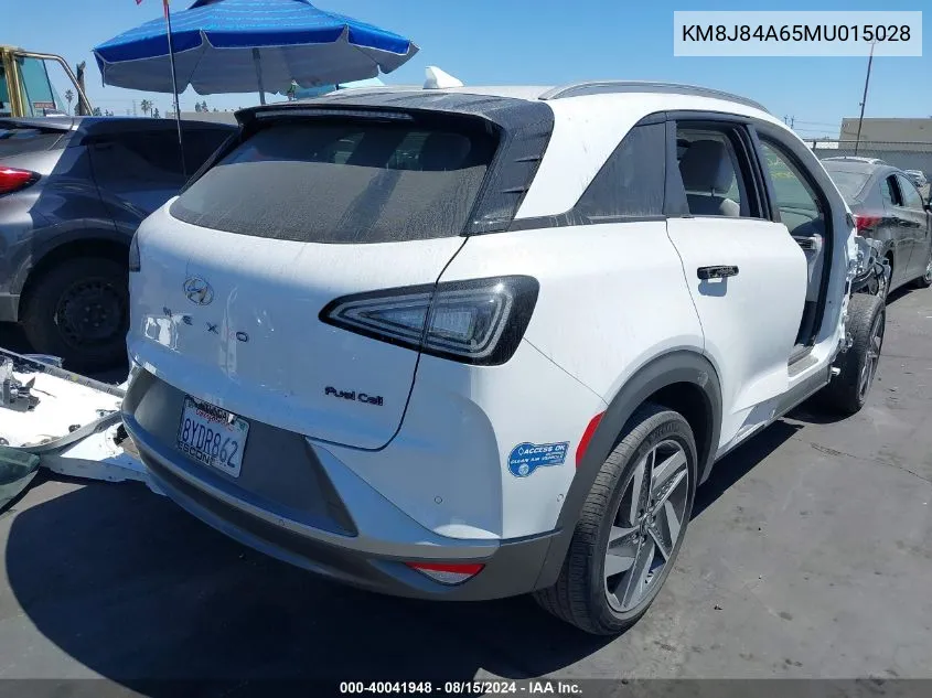 2021 Hyundai Nexo Limited VIN: KM8J84A65MU015028 Lot: 40041948