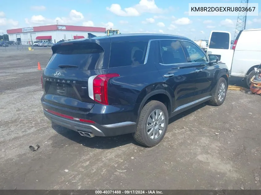 2024 Hyundai Palisade Sel VIN: KM8R2DGEXRU803667 Lot: 40371488