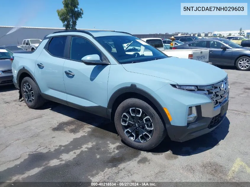 2022 Hyundai Santa Cruz Sel VIN: 5NTJCDAE7NH029603 Lot: 40218534