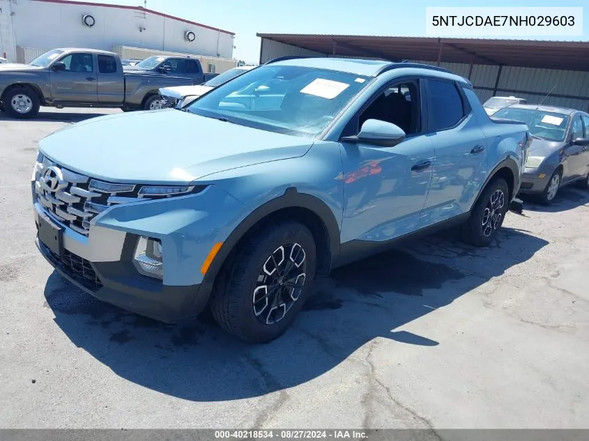 2022 Hyundai Santa Cruz Sel VIN: 5NTJCDAE7NH029603 Lot: 40218534