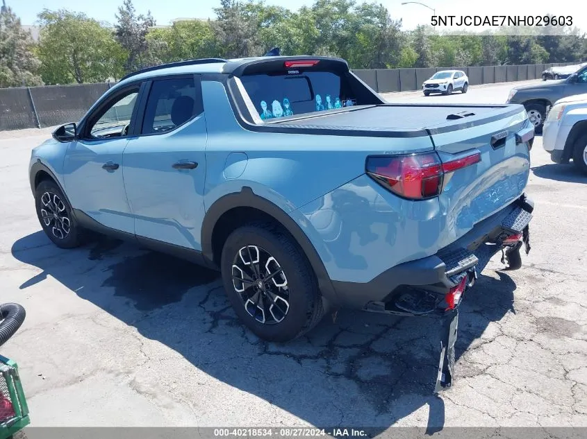 2022 Hyundai Santa Cruz Sel VIN: 5NTJCDAE7NH029603 Lot: 40218534