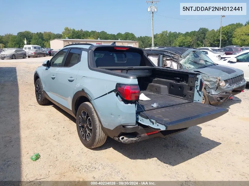 2022 Hyundai Santa Cruz Sel Premium VIN: 5NTJDDAF2NH012441 Lot: 40234028