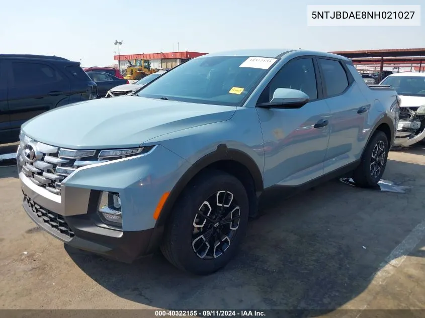 2022 Hyundai Santa Cruz Sel VIN: 5NTJBDAE8NH021027 Lot: 40322155