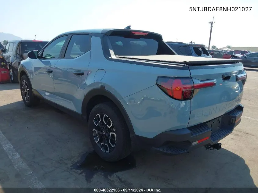 2022 Hyundai Santa Cruz Sel VIN: 5NTJBDAE8NH021027 Lot: 40322155