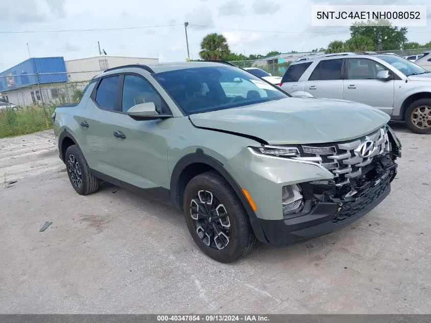 2022 Hyundai Santa Cruz Sel VIN: 5NTJC4AE1NH008052 Lot: 40347854