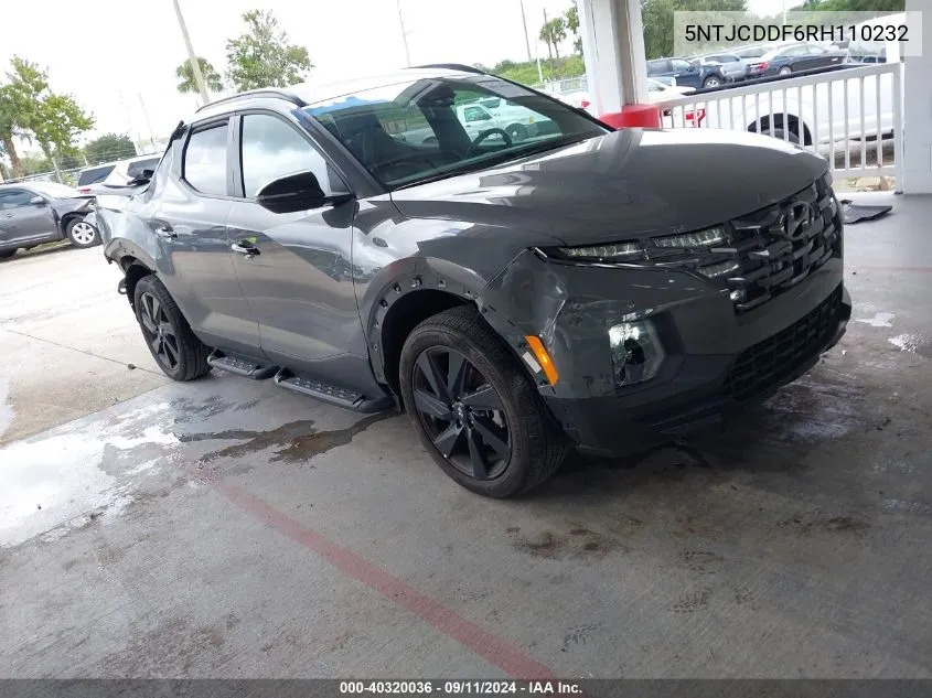 2024 Hyundai Santa Cruz Night VIN: 5NTJCDDF6RH110232 Lot: 40320036