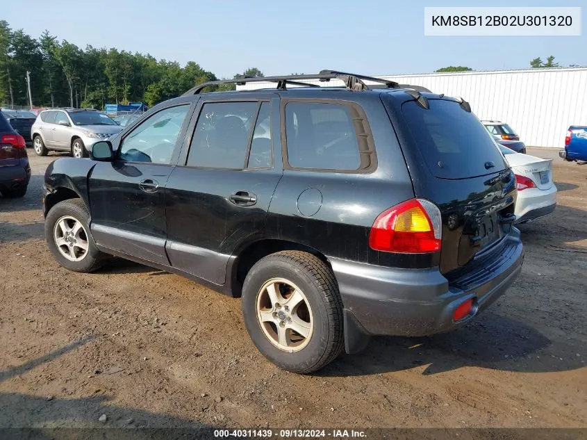 2002 Hyundai Santa Fe Gl VIN: KM8SB12B02U301320 Lot: 40311439