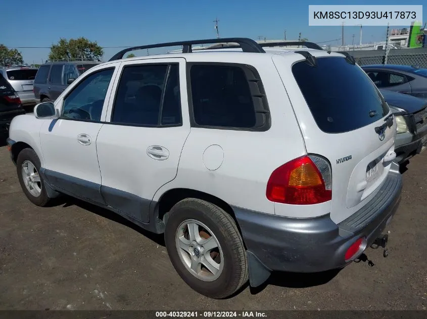 2003 Hyundai Santa Fe Gls/Lx VIN: KM8SC13D93U417873 Lot: 40329241