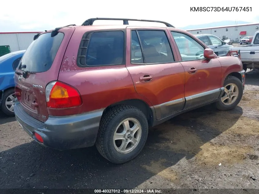 2004 Hyundai Santa Fe Gls VIN: KM8SC73D64U767451 Lot: 40327012