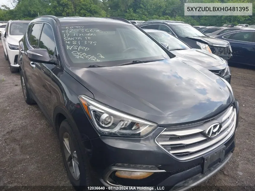 5XYZUDLBXHG481395 2017 Hyundai Santa Fe Sport