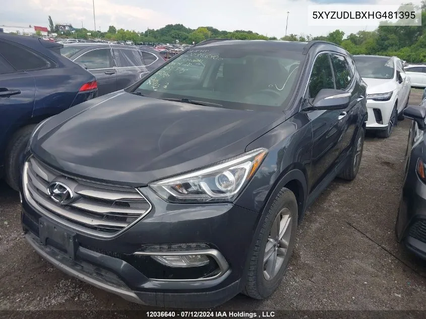 5XYZUDLBXHG481395 2017 Hyundai Santa Fe Sport