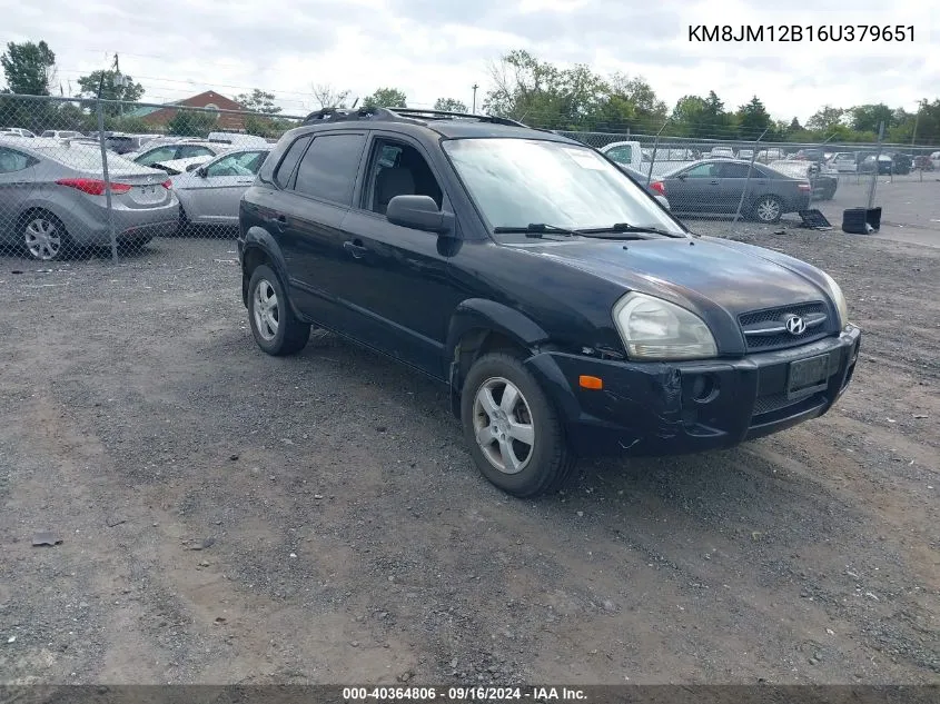 2006 Hyundai Tucson Gl VIN: KM8JM12B16U379651 Lot: 40364806