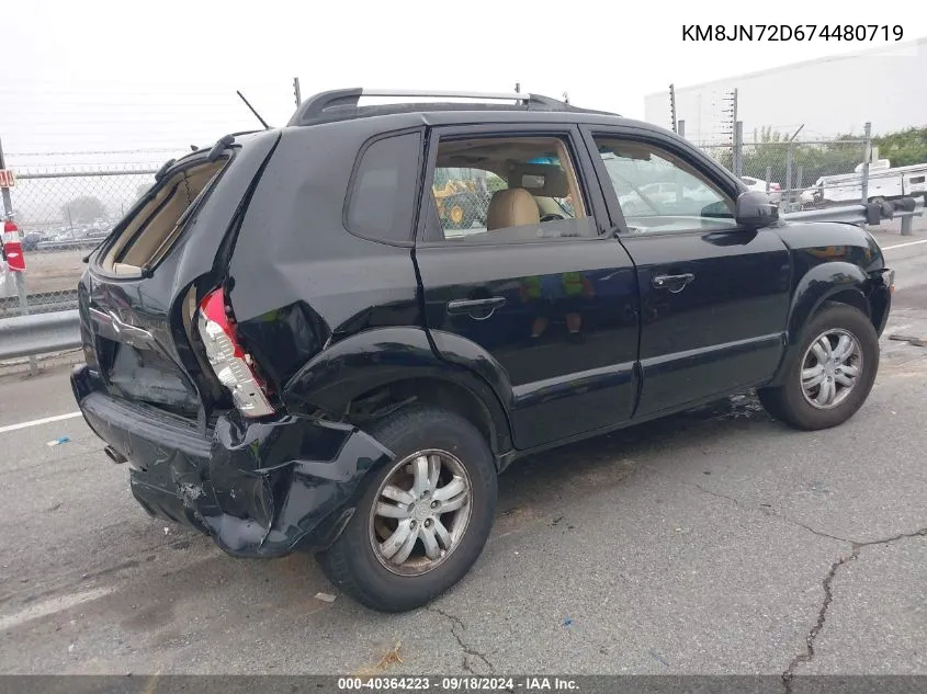 KM8JN72D674480719 2007 Hyundai Tucson Se/Limited