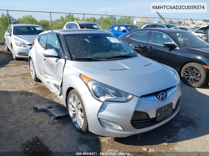 2012 Hyundai Veloster VIN: KMHTC6AD2CU059374 Lot: 40338471