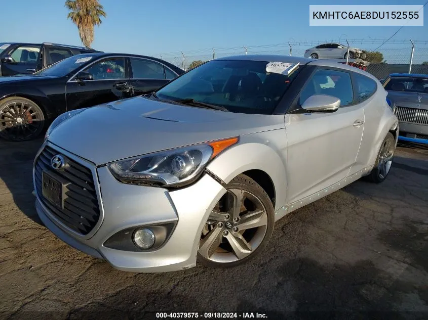 2013 Hyundai Veloster Turbo W/Black VIN: KMHTC6AE8DU152555 Lot: 40379575