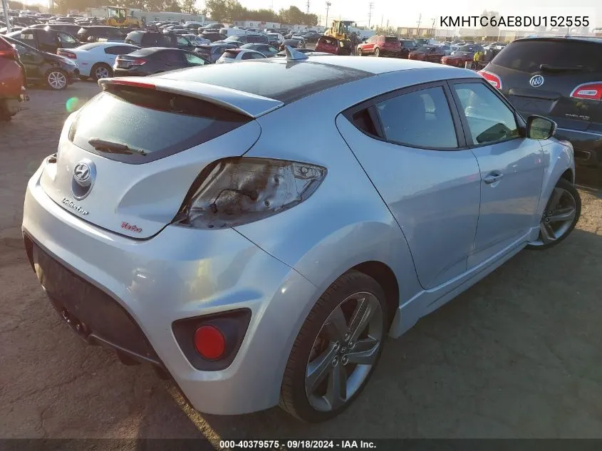 2013 Hyundai Veloster Turbo W/Black VIN: KMHTC6AE8DU152555 Lot: 40379575