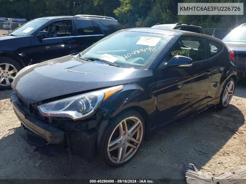 2015 Hyundai Veloster Turbo VIN: KMHTC6AE3FU226726 Lot: 40290498