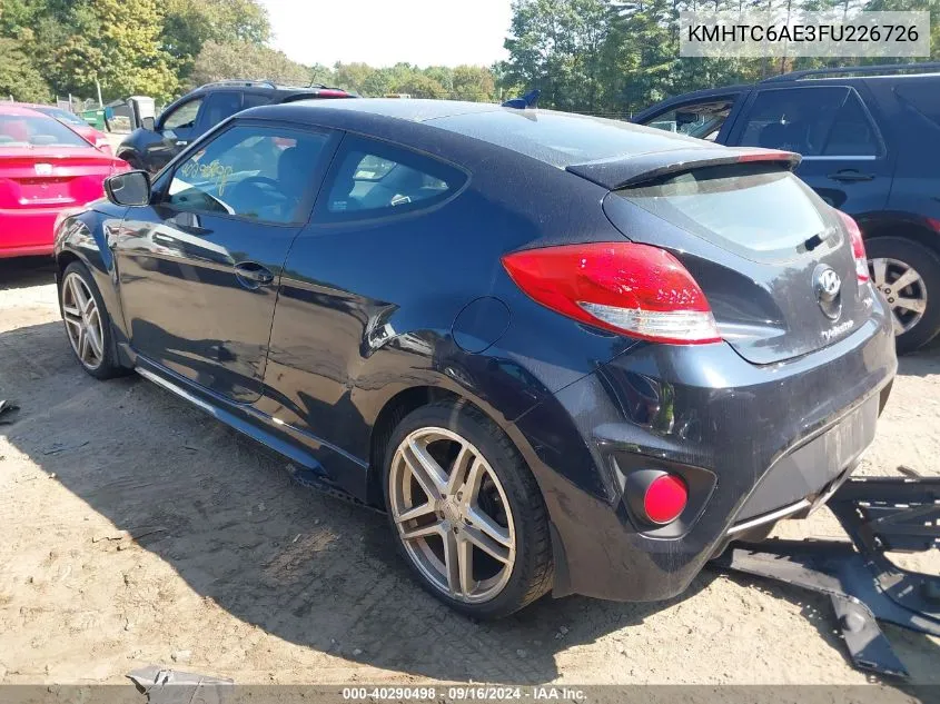 2015 Hyundai Veloster Turbo VIN: KMHTC6AE3FU226726 Lot: 40290498