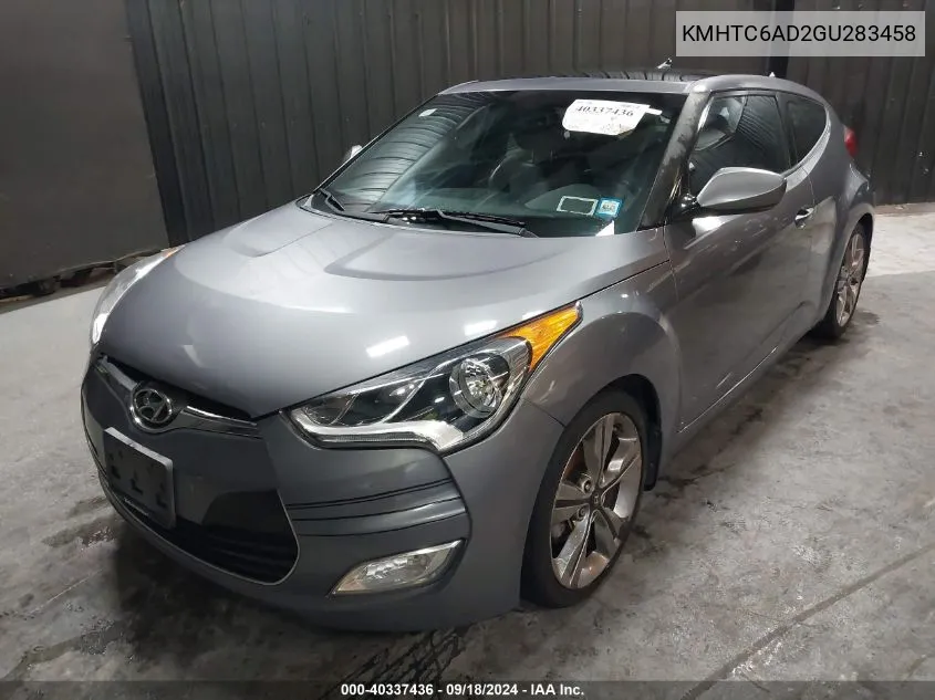 2016 Hyundai Veloster VIN: KMHTC6AD2GU283458 Lot: 40337436