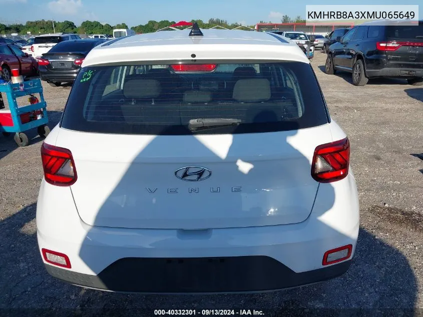 2021 Hyundai Venue Se VIN: KMHRB8A3XMU065649 Lot: 40332301