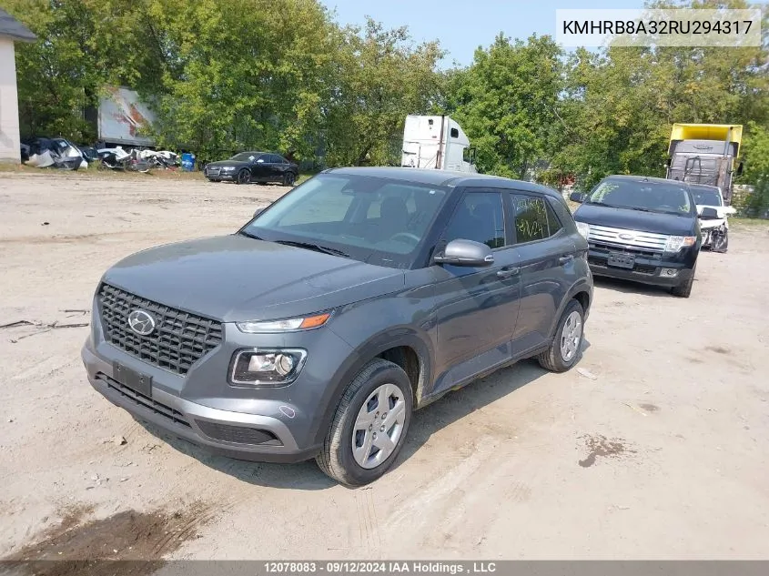 2024 Hyundai Venue VIN: KMHRB8A32RU294317 Lot: 12078083