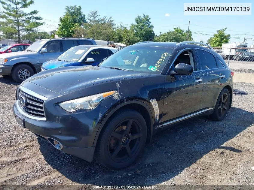 2013 Infiniti Fx37 VIN: JN8CS1MW3DM170139 Lot: 40139379