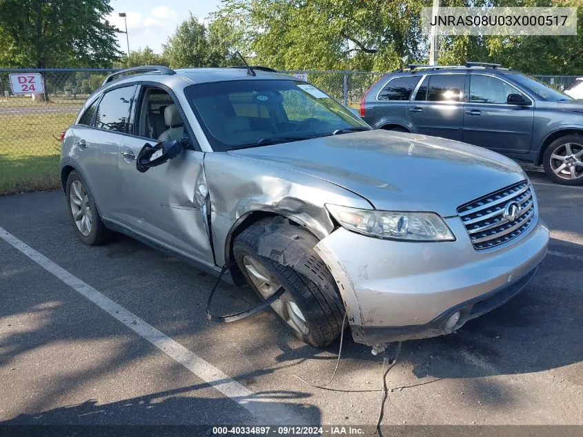 2003 Infiniti Fx35 VIN: JNRAS08U03X000517 Lot: 40334897