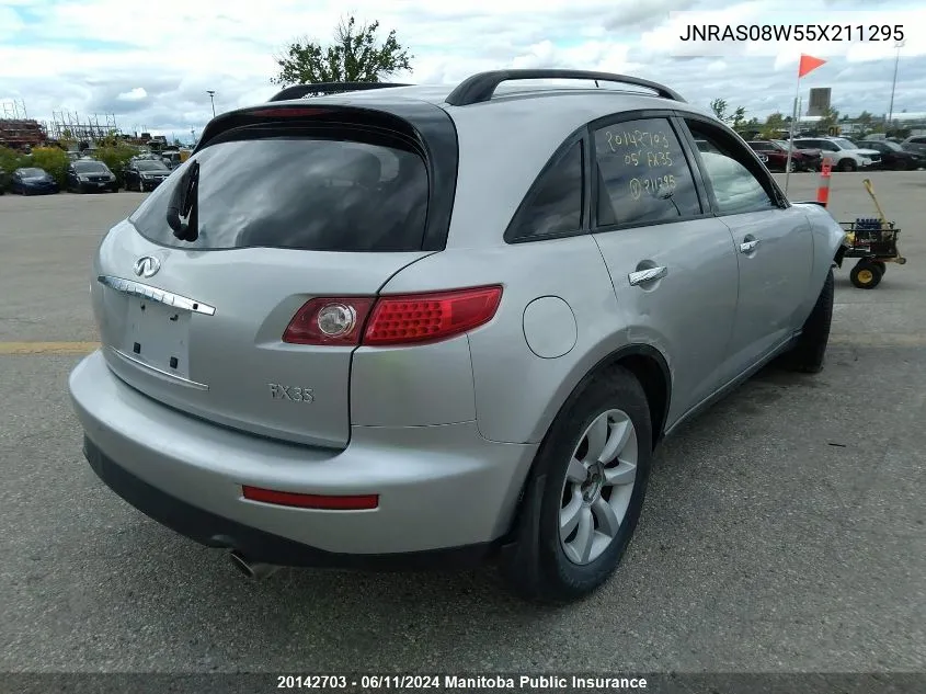 2005 Infiniti Fx35 VIN: JNRAS08W55X211295 Lot: 20142703