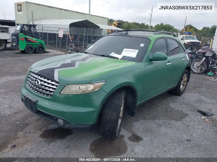 2005 Infiniti Fx35 VIN: JNRAS08WX5X217853 Lot: 40239291