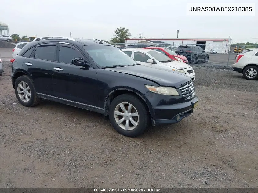 2005 Infiniti Fx35 VIN: JNRAS08W85X218385 Lot: 40379157