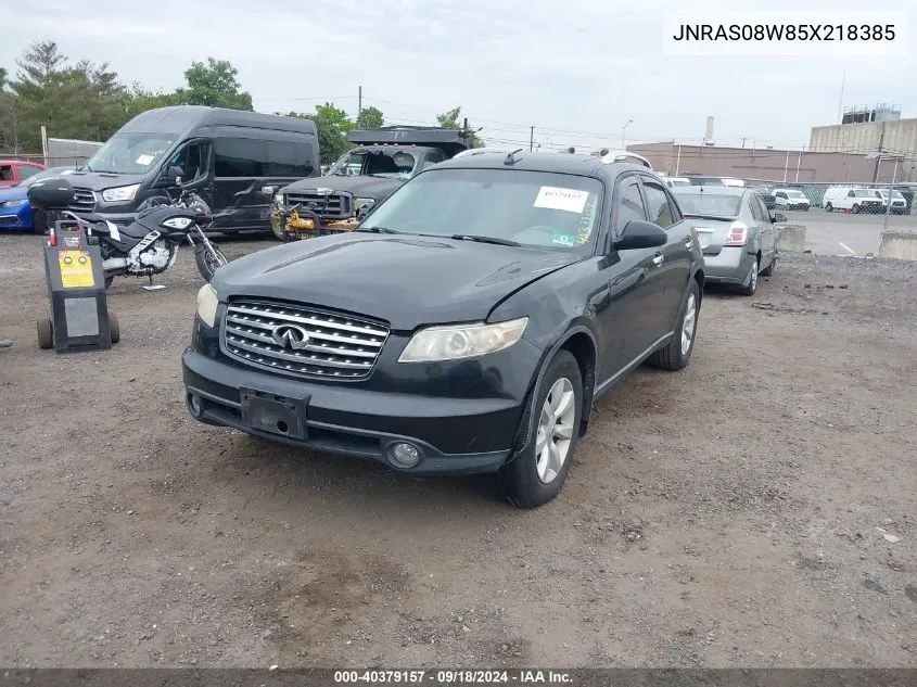 2005 Infiniti Fx35 VIN: JNRAS08W85X218385 Lot: 40379157