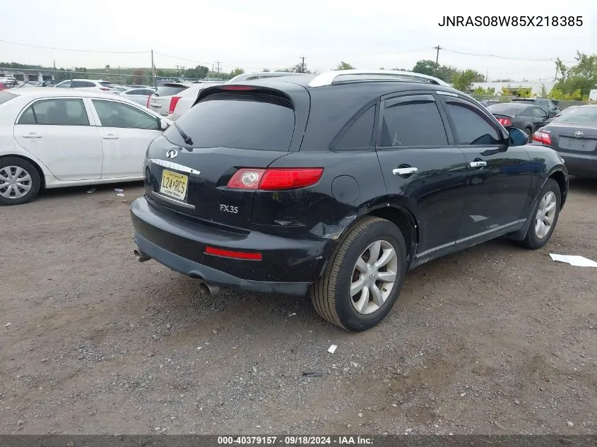 2005 Infiniti Fx35 VIN: JNRAS08W85X218385 Lot: 40379157