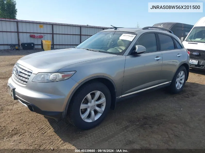 2006 Infiniti Fx35 VIN: JNRAS08W56X201500 Lot: 40339660