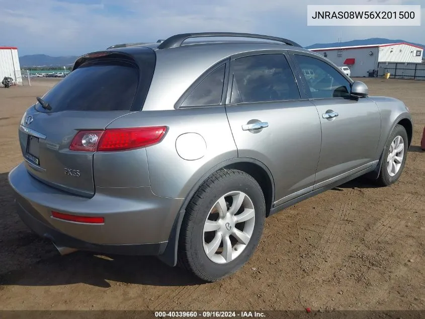 2006 Infiniti Fx35 VIN: JNRAS08W56X201500 Lot: 40339660