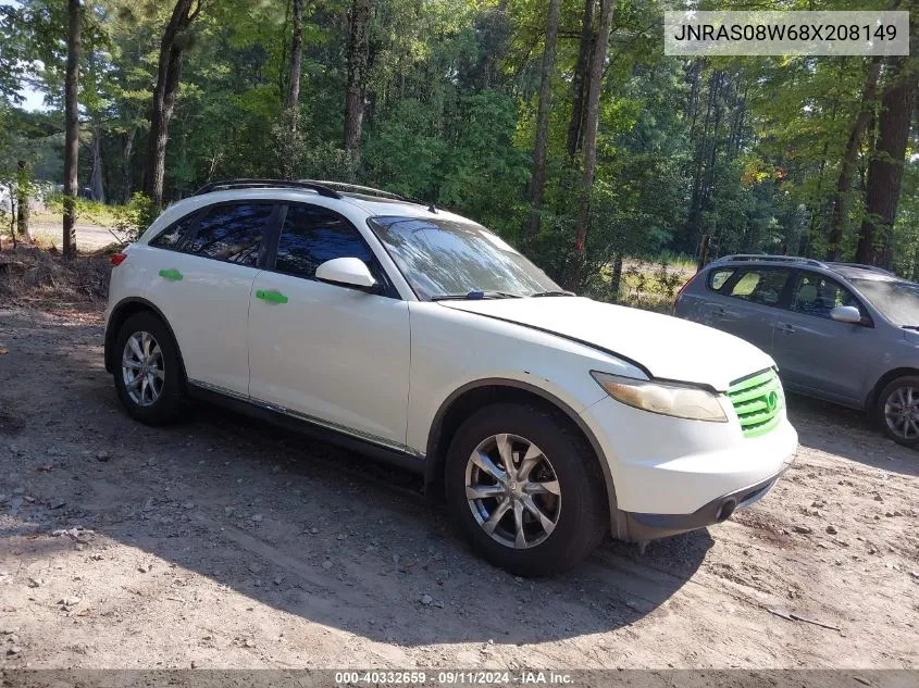 2008 Infiniti Fx35 VIN: JNRAS08W68X208149 Lot: 40332659