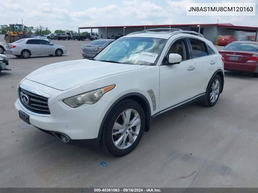 2012 Infiniti Fx35 VIN: JN8AS1MU8CM120163 Lot: 40361063