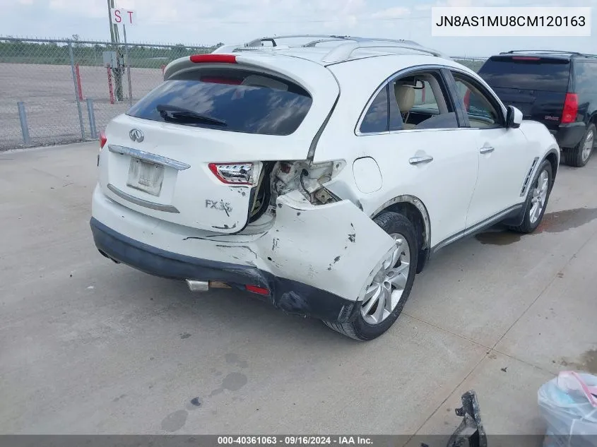 2012 Infiniti Fx35 VIN: JN8AS1MU8CM120163 Lot: 40361063