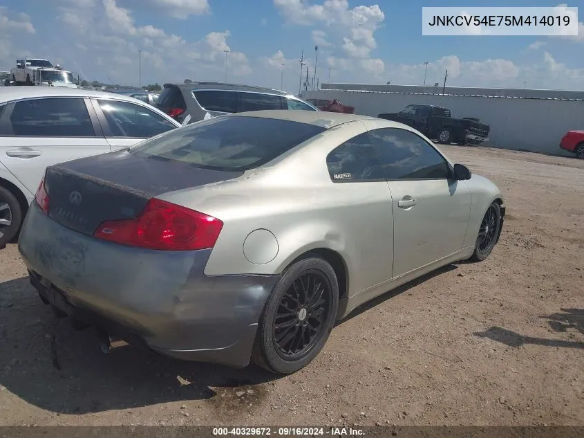 2005 Infiniti G35 VIN: JNKCV54E75M414019 Lot: 40329672