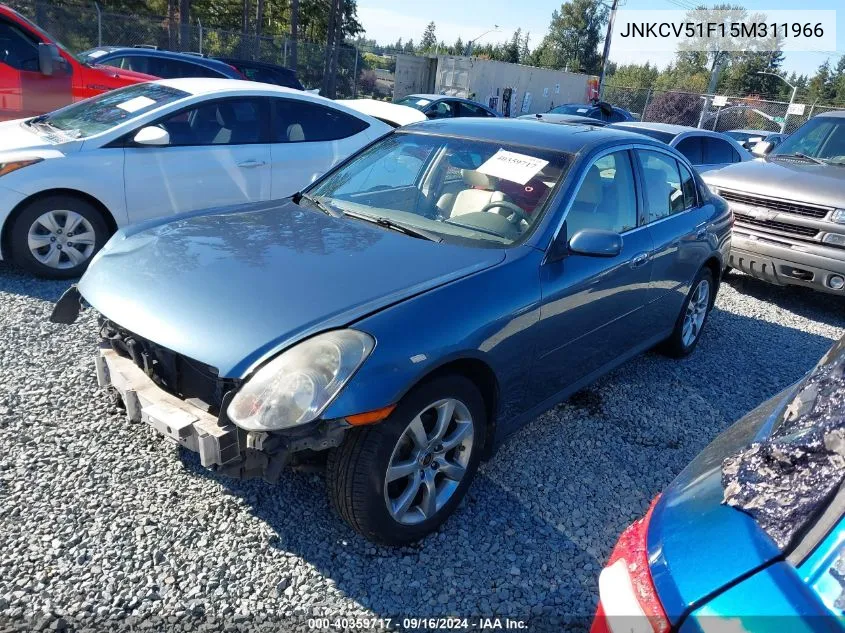 2005 Infiniti G35X VIN: JNKCV51F15M311966 Lot: 40359717