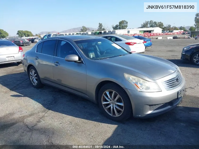 2007 Infiniti G35X VIN: JNKBV61F57M818390 Lot: 40384531