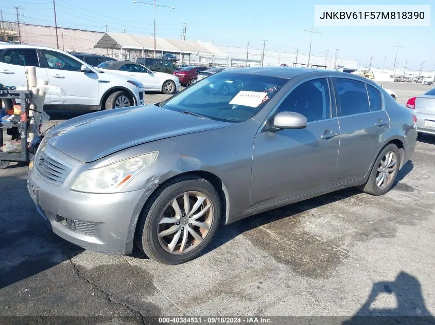 2007 Infiniti G35X VIN: JNKBV61F57M818390 Lot: 40384531