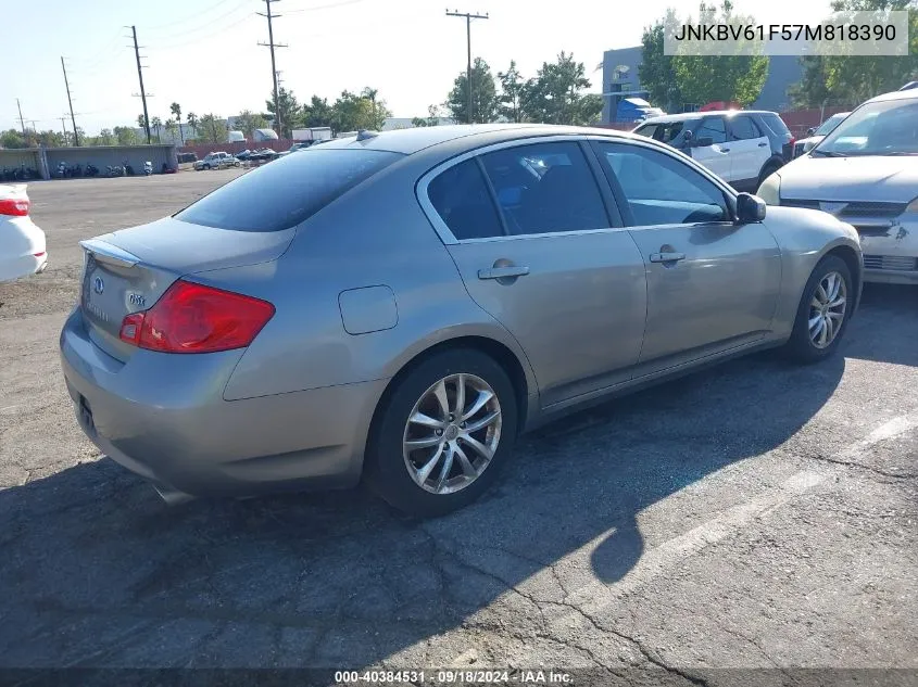 2007 Infiniti G35X VIN: JNKBV61F57M818390 Lot: 40384531