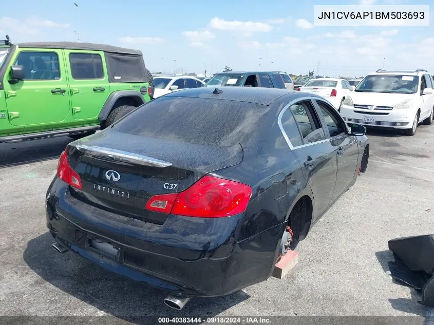 2011 Infiniti G37 Sedan Journey VIN: JN1CV6AP1BM503693 Lot: 40383444