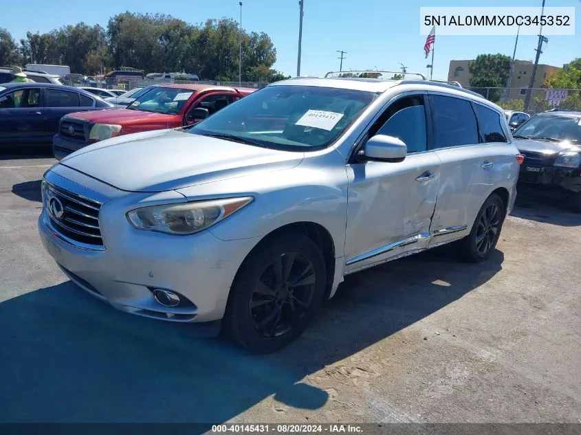 2013 Infiniti Jx35 VIN: 5N1AL0MMXDC345352 Lot: 40145431