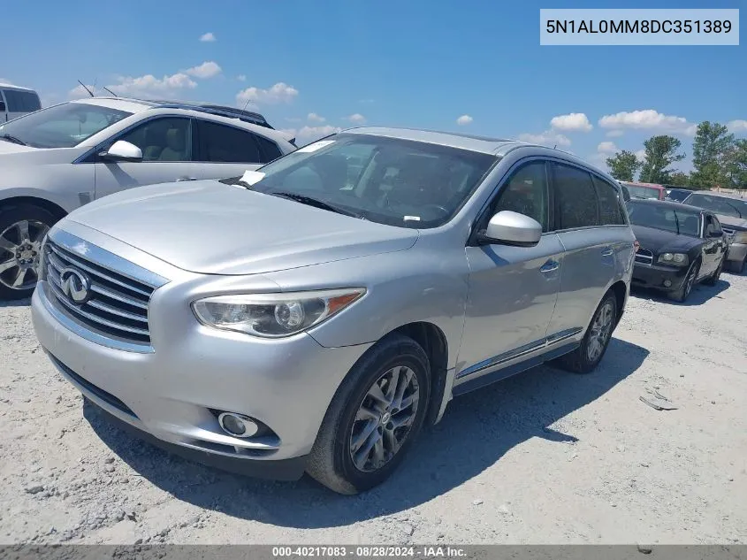 2013 Infiniti Jx35 VIN: 5N1AL0MM8DC351389 Lot: 40217083